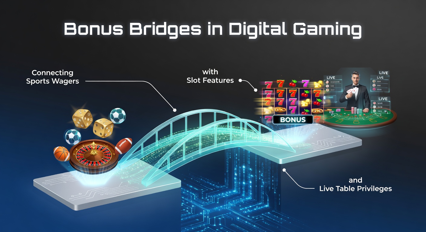 Screenshot of a gaming interface demonstrating payment bridge transferring sports winnings into slot bonus rounds and live table privileges