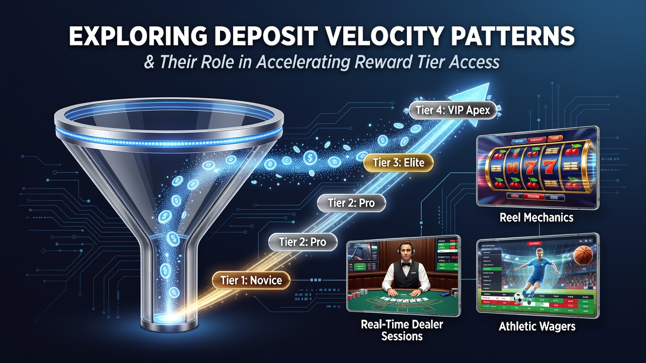 Visualization of deposit velocity patterns across integrated gaming platforms combining slots, live dealer tables, and sports wagers
