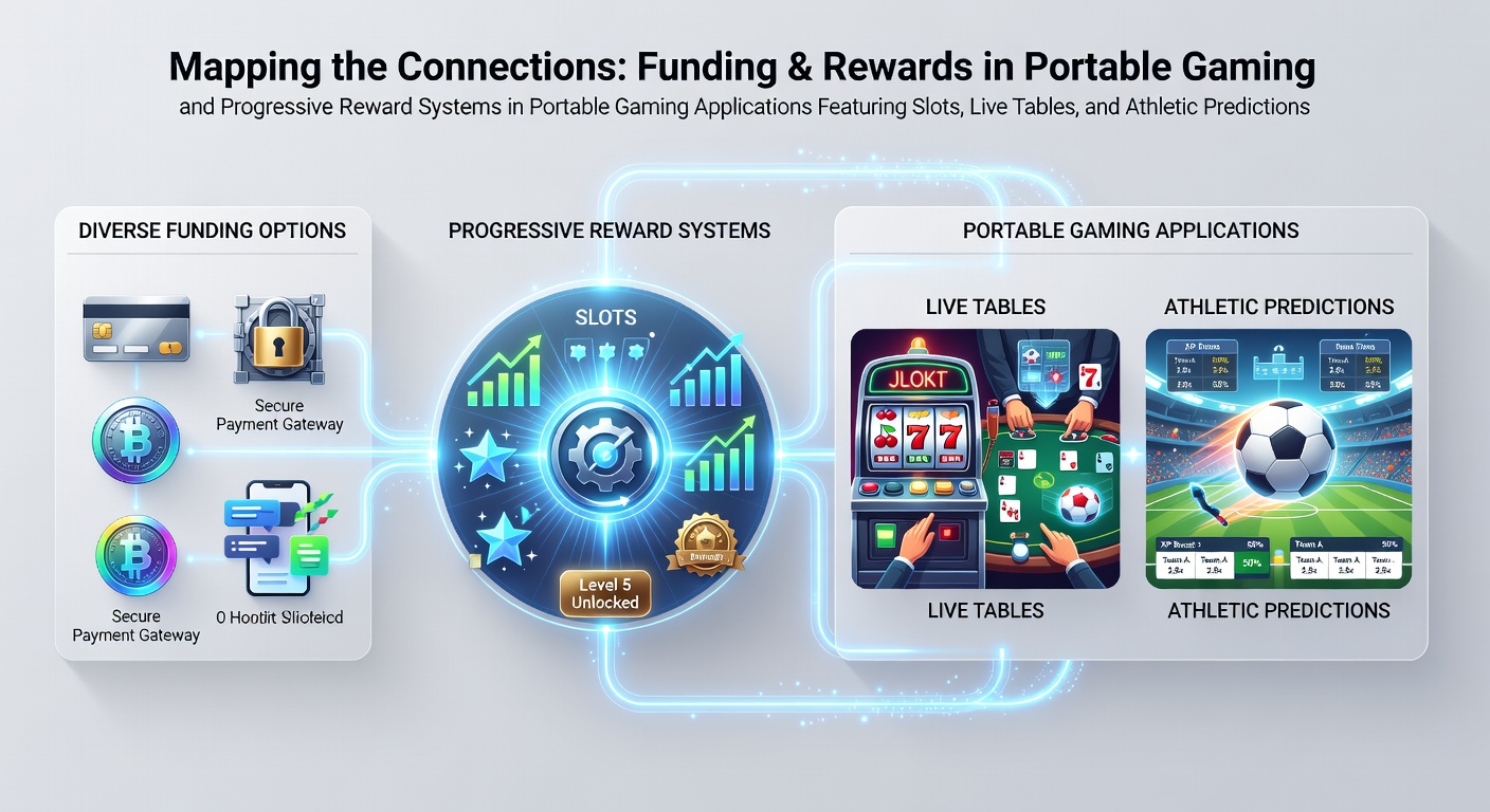 Visual overview of payment methods connecting to tiered rewards in mobile slots, live tables, and sports prediction apps