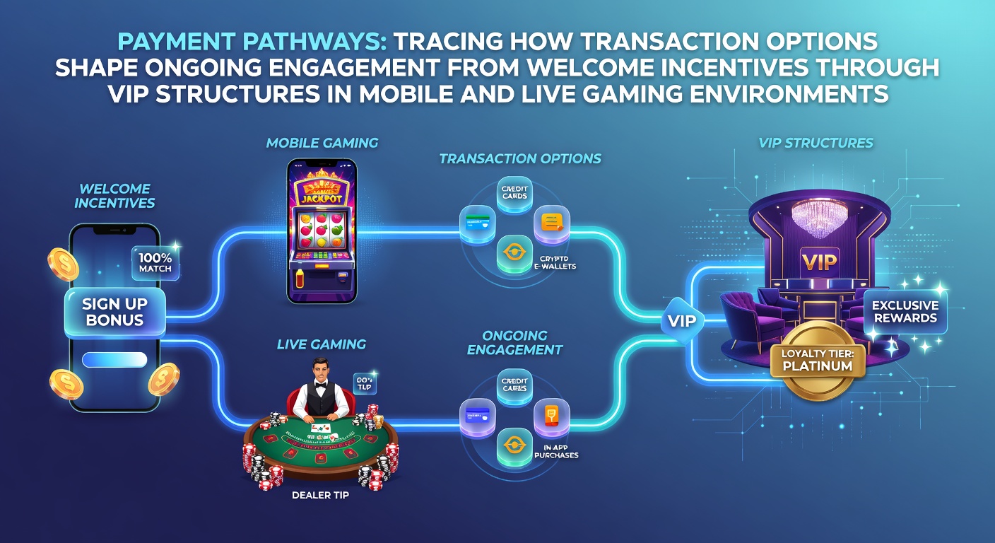 Overview of payment pathways connecting welcome bonuses to VIP rewards in mobile and live gaming platforms