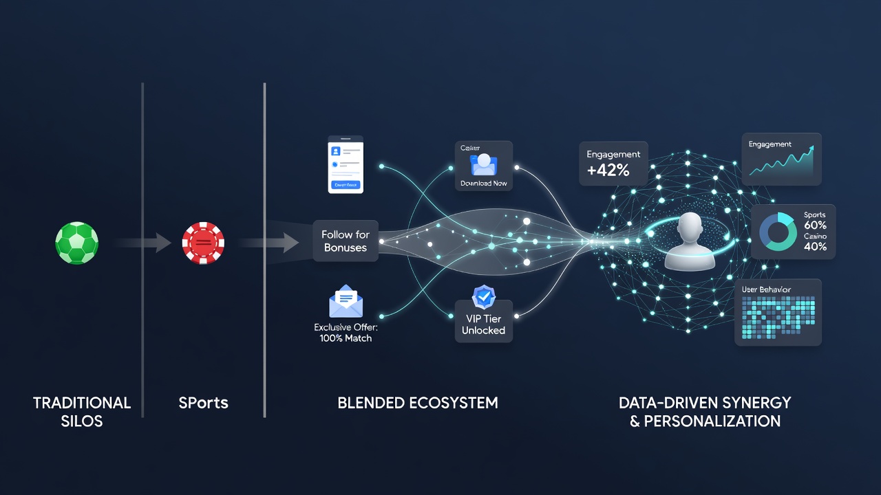 Analytics dashboard displaying player progression paths across sports and casino features